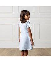 Hope & Henry Toddler Girls Short Sleeve French Terry Contrast Trim Dress