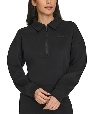 Calvin Klein Performance Women's Logo Half-Zip Cozy Fleece Sweatshirt