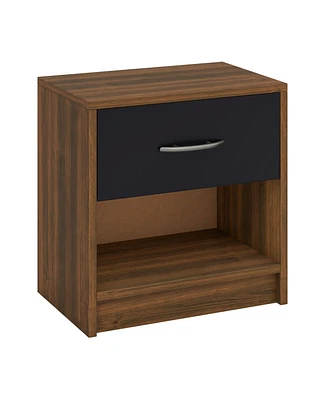 Nightstand with Drawer and Open Shelf for Bedside Storage Bedroom or Guest Room