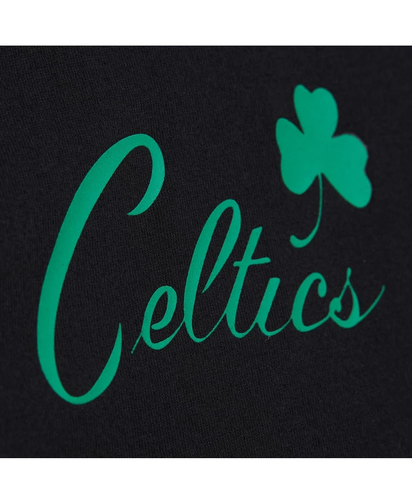 Mitchell & Ness Men's Black Boston Celtics Black Out Collection Vintage Premium T-Shirt