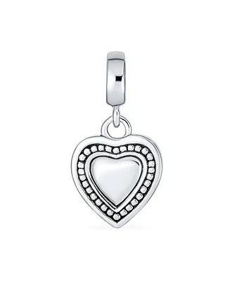 Bling Jewelry Initial Alphabet Bead Charm Heart Sterling Silver for European Bracelet