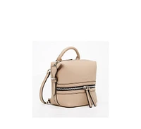 Susu Beige Leather Backpack Purse for Women Convertible Crossbody Bag Medium Size Bag