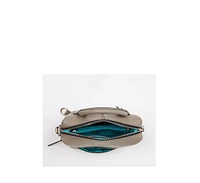 Susu Gray Leather Backpack Purse for Women Convertible Crossbody Bag Medium Size with Front and Back Pockets