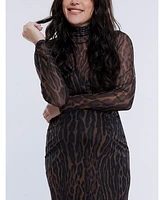 Motherhood Maternity Long Sleeve Bodycon Mesh Top