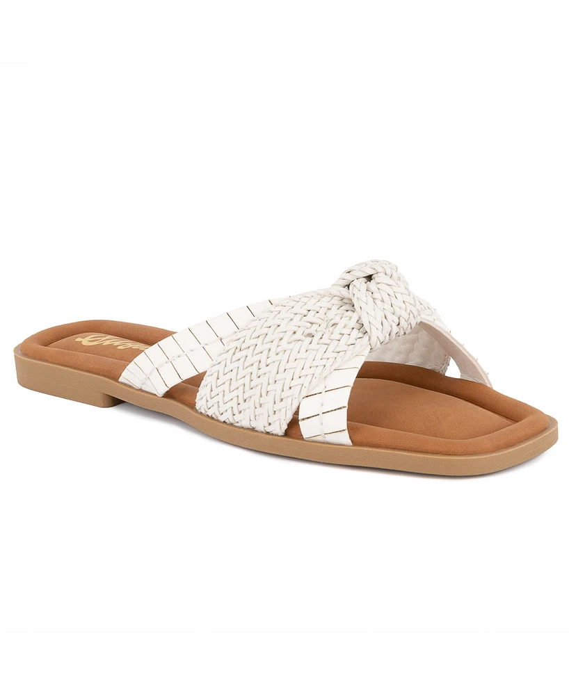 Sugar Women's Serona Open Toe Woven Knot Flat Sandals