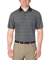 Pga Tour Men's Short Sleeve Birdseye Jacquard Polo Shirt