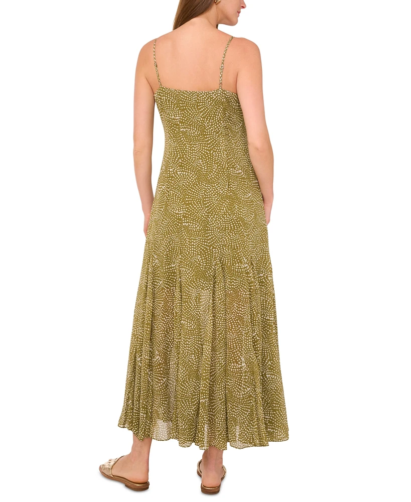 1.state Women's Printed Square Neck Sleeveless Maxi Dress