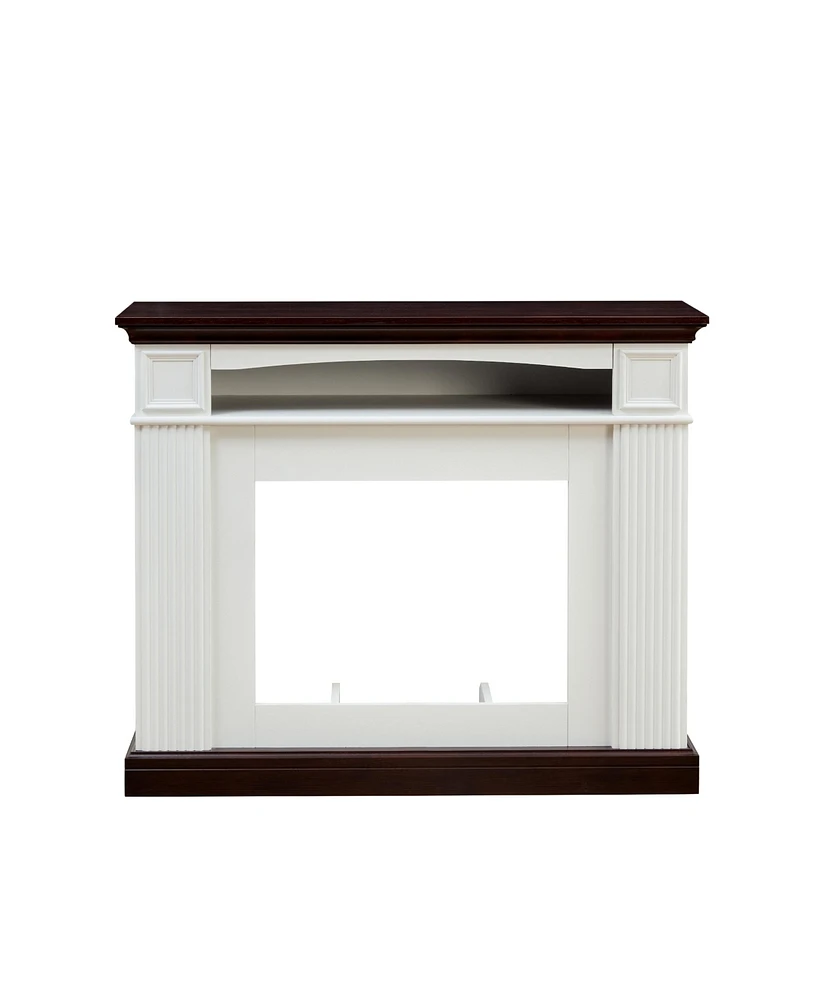 Freestanding Electric Fireplace with Mantel, Led Flame, 23" Firebox