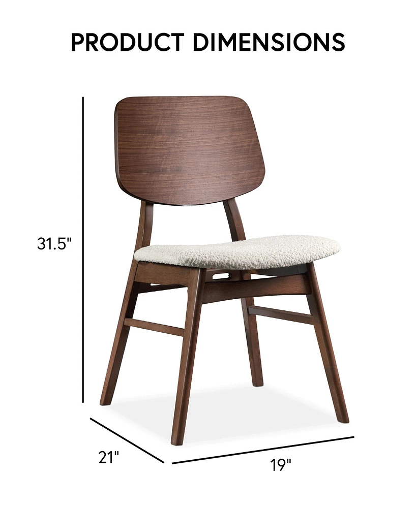 Furniture of America 2-Pc. Sandy Cove Boucle Fabric Padded Dining Chair Set