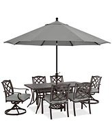Wythburn Outdoor Dining 7 pc Set (72"x38" Table & 6 Lattice Chairs), Created for Macy's