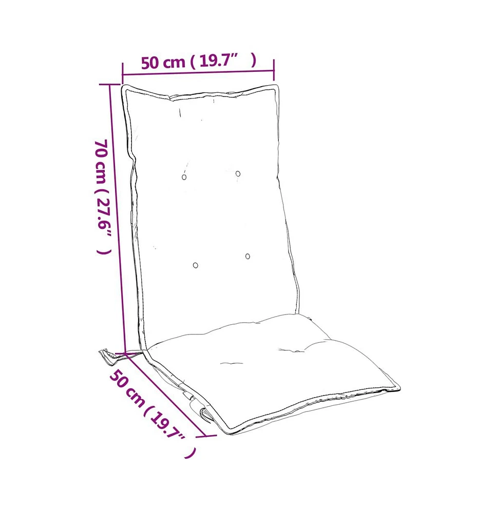 Highback Chair Cushions 4 pcs Cream Oxford Fabric