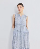 Reistor Women's The Perfect Resort Floral Midi Periwinkle Blue