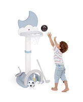 4-in-1 Kids Basketball Hoop with Electronic Scoreboard and Fun Sports Play Set