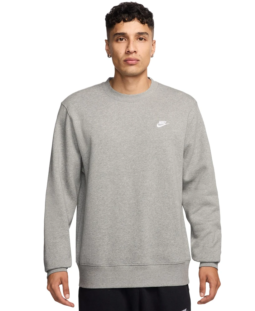 Nike Men's Pullover Fleece Crewneck Logo Sweatshirt
