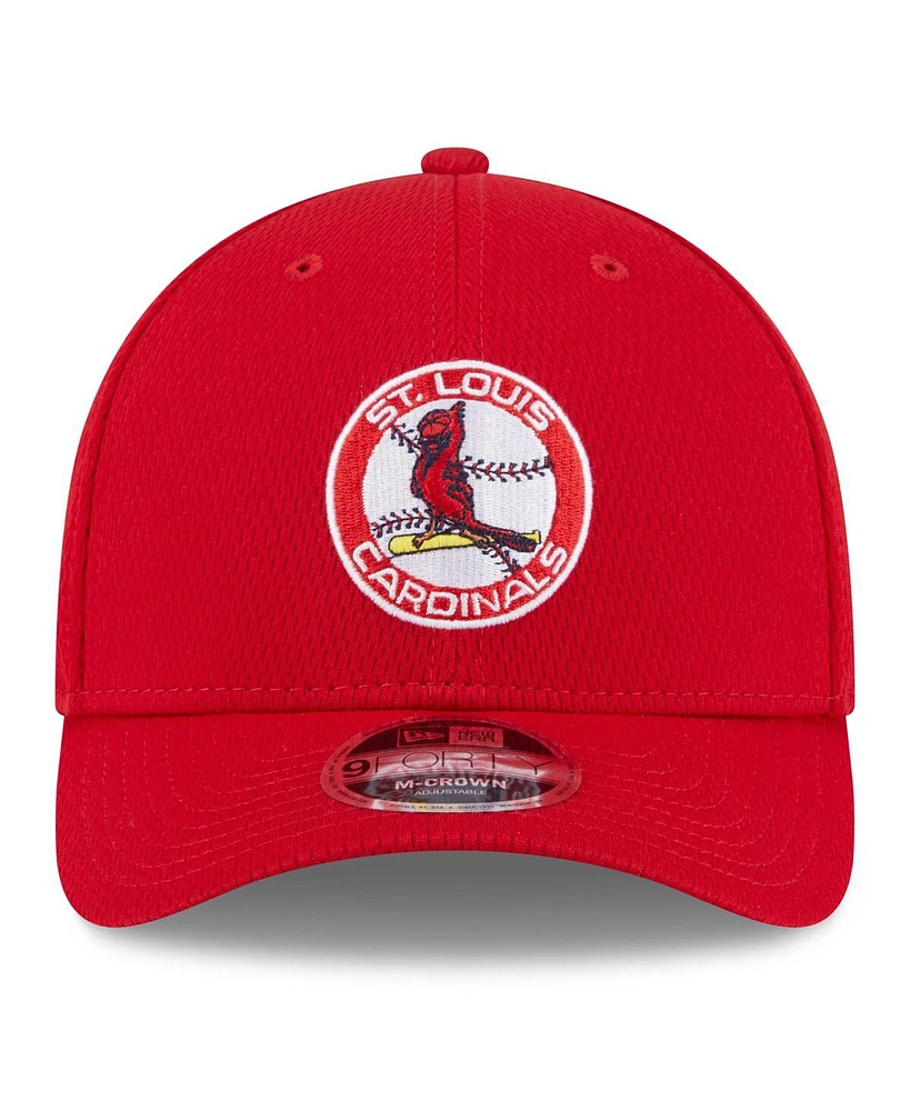 New Era Men's Red St. Louis Cardinals 2025 Mlb Clubhouse 9FORTY M-Crown Adjustable Hat