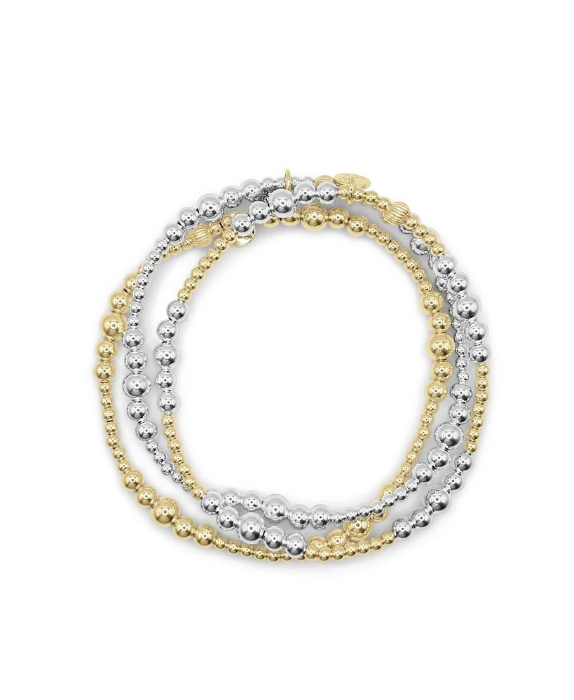 Non-Tarnishing 2.5mm, 4mm, & 5mm Gold Filled and Sterling Silver Ball Stretch Bracelet