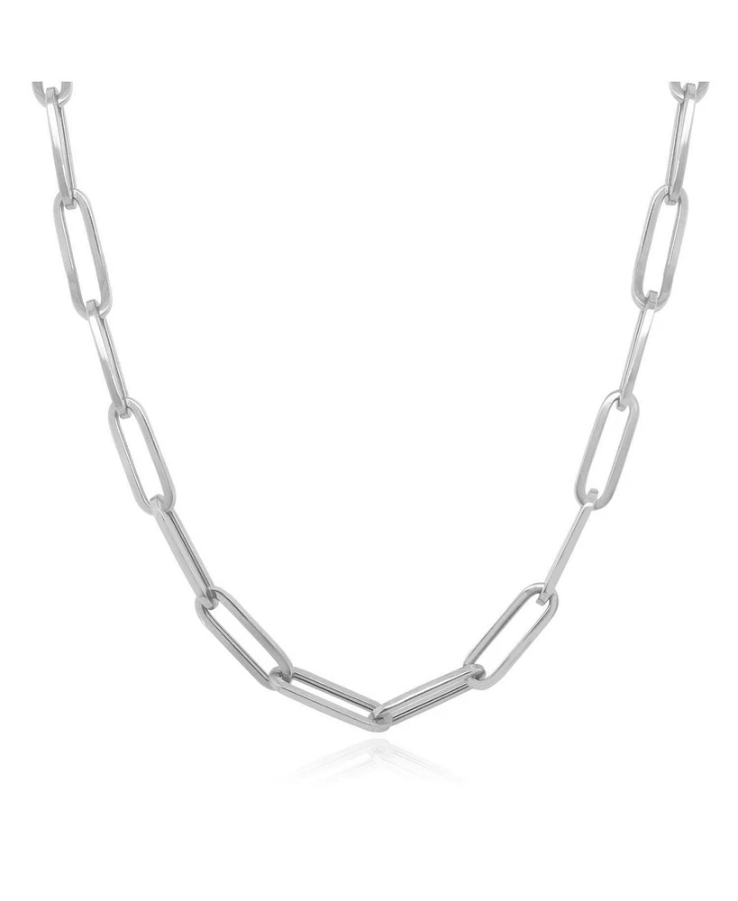 The Lovery Extra Large Paperclip Link Chain Necklace 14K White Gold inches