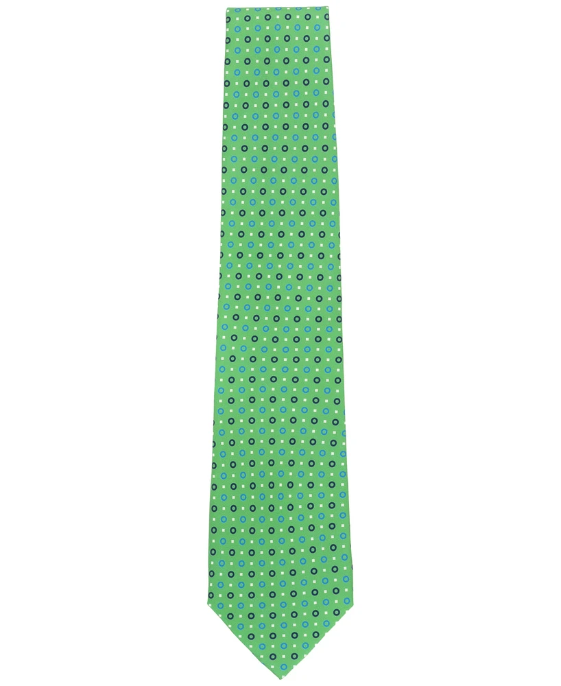 Men's Classic Circle & Square Print Silk Tie