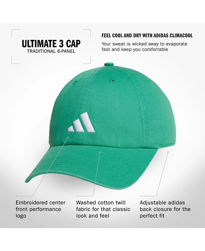 adidas Men's Ultimate 3 Embroidered Logo Cap