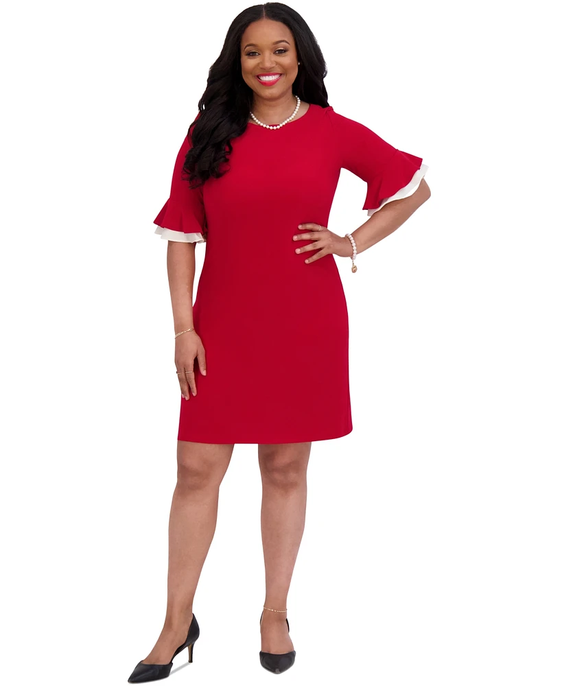 Kasper Women's Ruffle-Sleeve Shift Dress, Regular & Plus