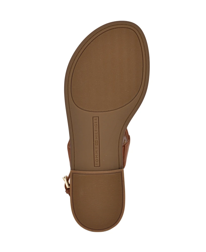 Tommy Hilfiger Women's Gabry Signature Stripe T-Strap Flat Sandals