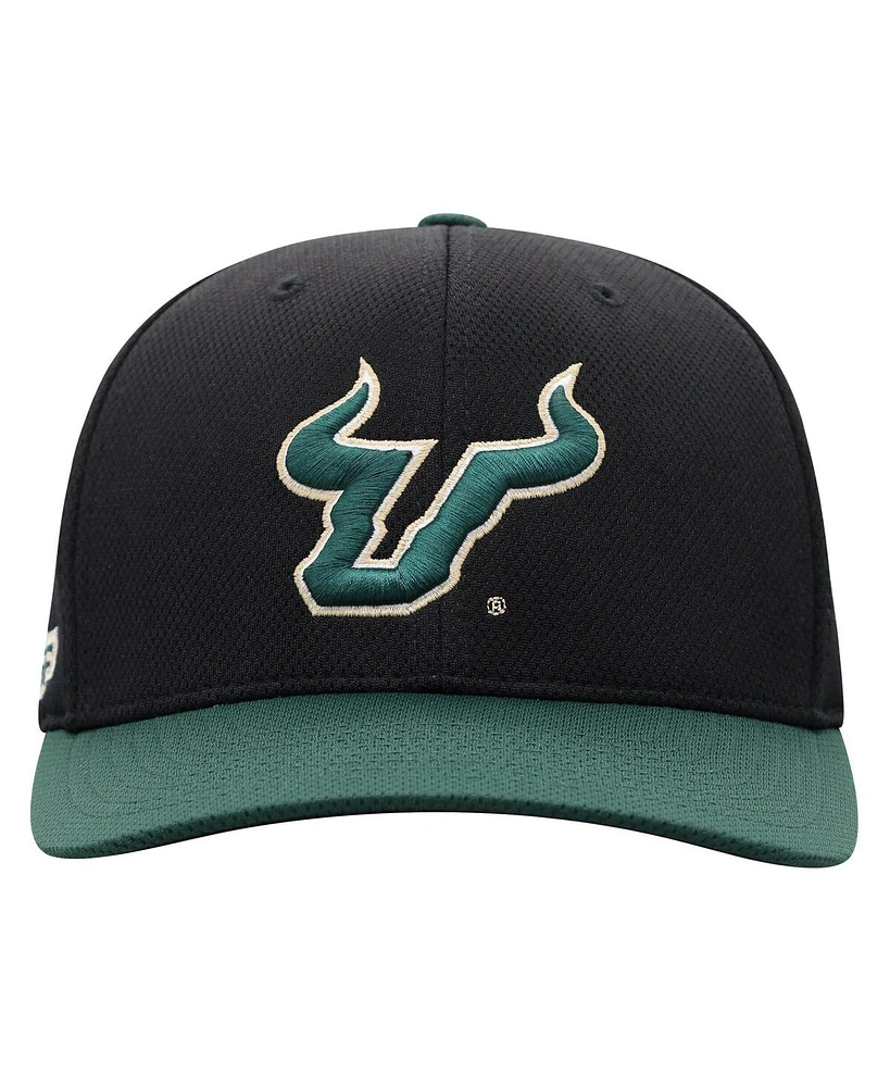 Top of the World Men's Black South Florida Bulls Reflex Fitted Hat