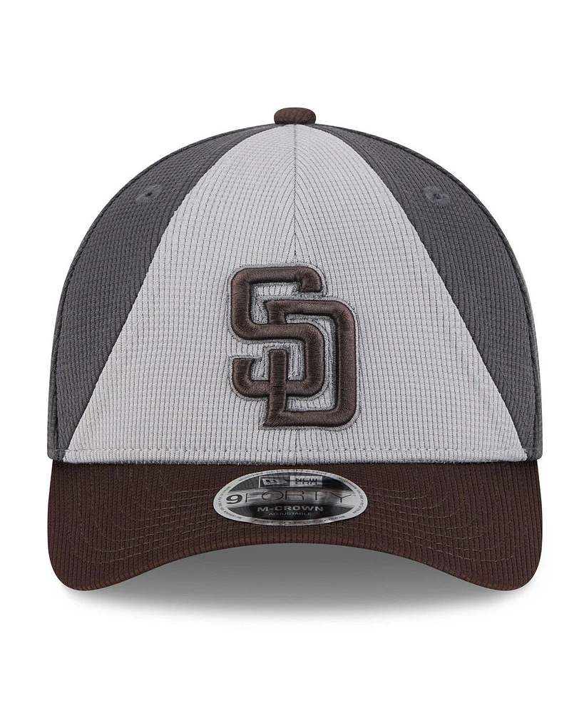 New Era Men's Gray/Brown San Diego Padres 2025 Batting Practice 9FORTY M-Crown Adjustable Hat