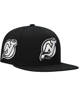 Mitchell & Ness Men's Black New Jersey Devils Team Snapback Hat