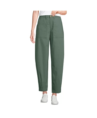Lands' End Women's Chino High Rise Barrel Leg Utility Ankle Pants