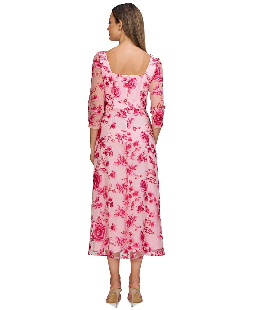 Js Collections Women's Nadine Embroidered 3/4-Sleeve Party Dress