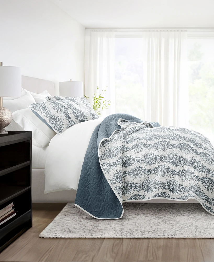 ienjoy Home Distressed Diamond Reversible 3-Pc. Lightweight Quilt Set
