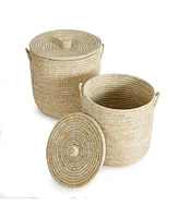 Rivergrass Hamper Baskets With Lids Set of 2