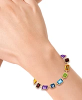 Effy Multi-Gemstone Open Link Bangle Bracelet (14-1/4 ct. t.w.) in14k Gold-Plated Sterling Silver