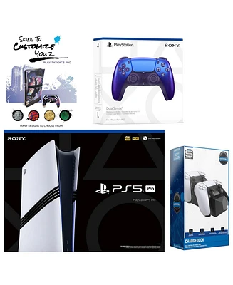 Sony PlayStation 5 Pro with Extra Controller, Dual Charging Dock and MightySkins Decal Voucher