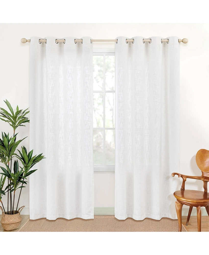 Linen Blend Privacy and Light Filtering Texture Grommet Pair(2 Panels