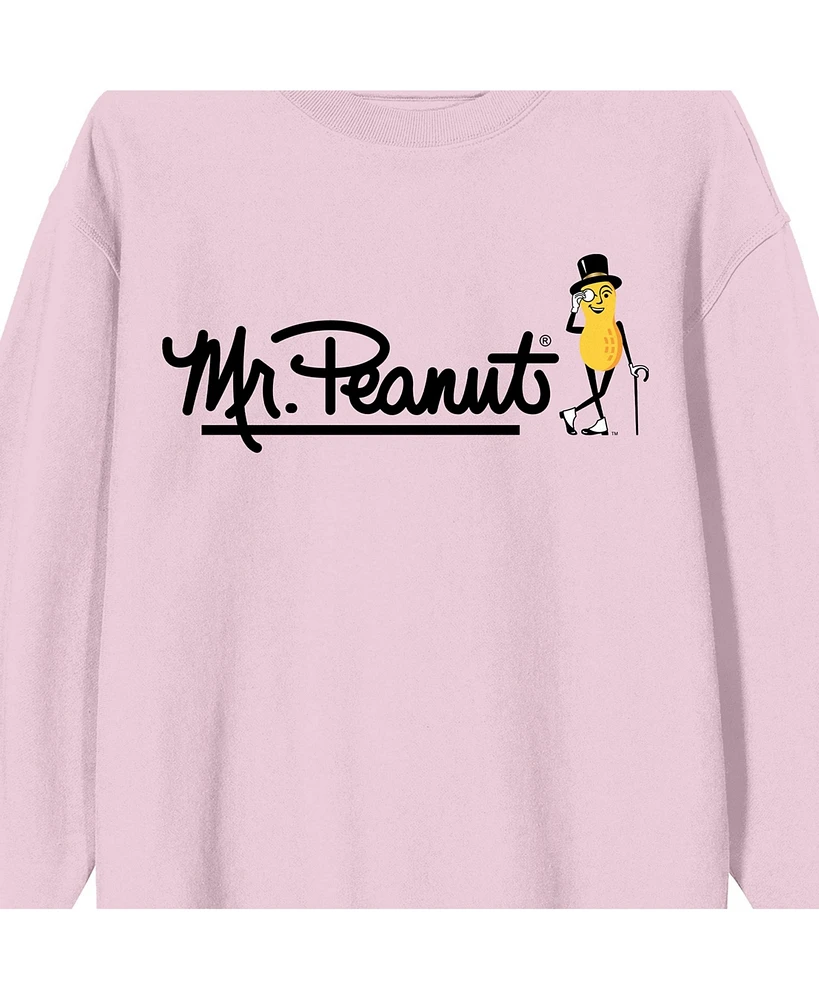 Hormel Foods Men's Planters Mr. Peanut Adult Pink Crew Neck Sweatshirt-3XL
