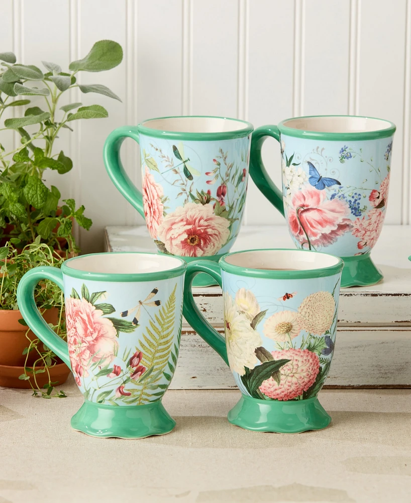 Certified International Flora Mugs, Set of 4, Service for 4