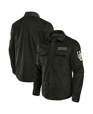 Fanatics Men's Olive Oregon Ducks Corduroy Full-Button Shacket