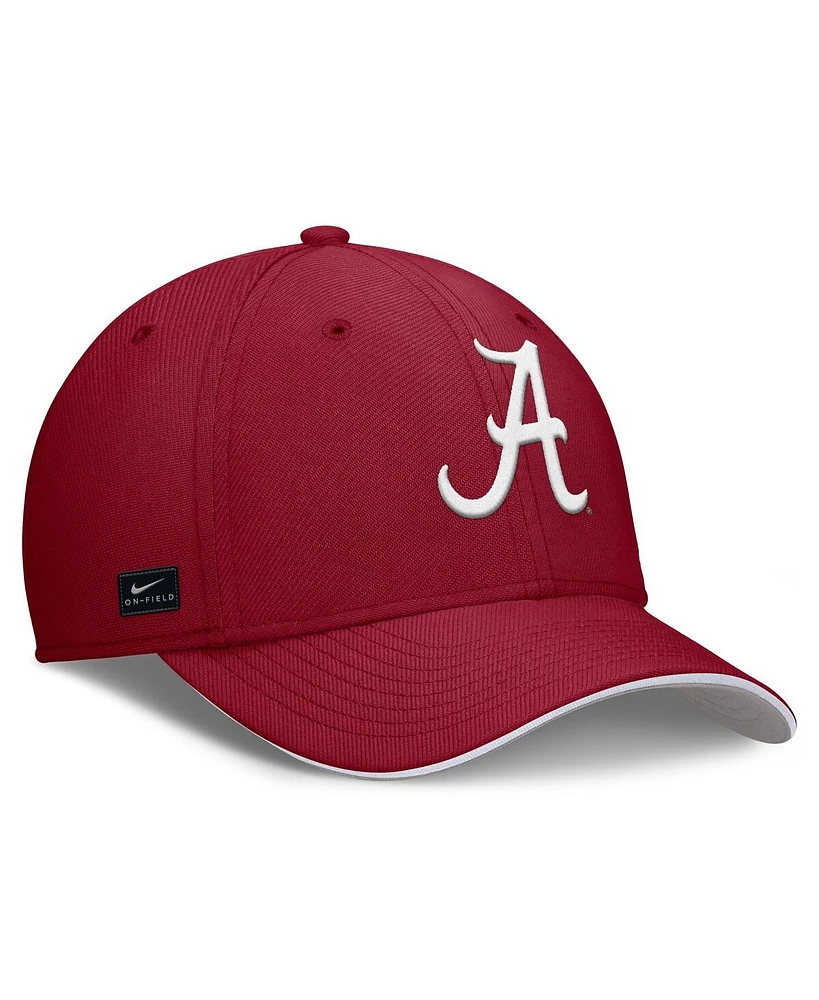 Nike Men's Crimson Alabama Crimson Tide 2025 Dugout Coaches Rise Swoosh Performance Flex Hat