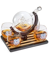 The Wine Savant U.s. Coast Guard Globe Whiskey Decanter Set