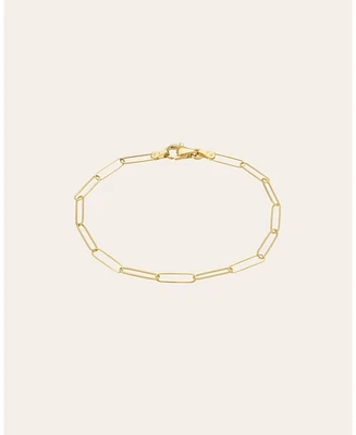 14k Gold Paper Clip Chain Bracelet