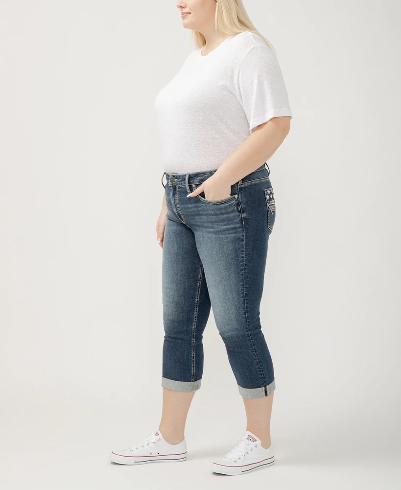 Silver Jeans Co. Plus Suki Mid Rise Curvy Fit Capri