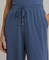 Lauren Ralph Lauren Women's Stretch Jersey Wide-Leg Drawcord Pants