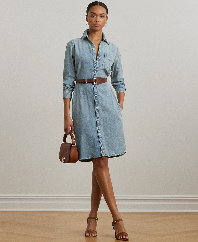 Lauren Ralph Lauren Women's Belted Denim Shirtdress