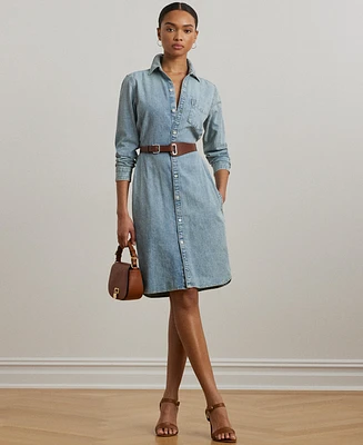 Lauren Ralph Lauren Women's Belted Denim Shirtdress
