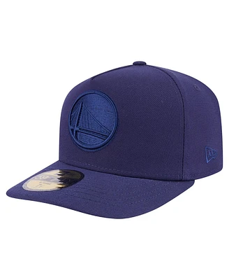 New Era Men's Navy Golden State Warriors Colorpack A-Frame Pinch Front 59FIFTY Fitted Hat