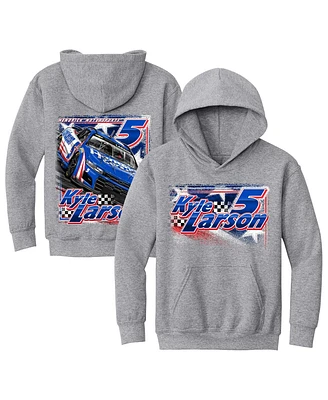 Hendrick Motorsports Team Collection Big Boys and Girls Heather Gray Kyle Larson Pullover Hoodie