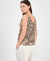 Bar Iii Women's Animal-Print Scoop-Neck Tank Top, Exclusively at Macy's