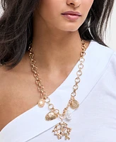 I.n.c. International Concepts Gold-Tone Crystal & Imitation Pearl Sea Life Charm Statement Necklace, 20-1/2" + 3" extender, Exclusively at Macy's