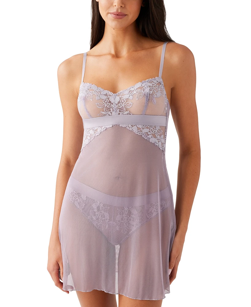 b.tempt'd Women's Opening Act Lace Fishnet Chemise Lingerie Nightgown 914227